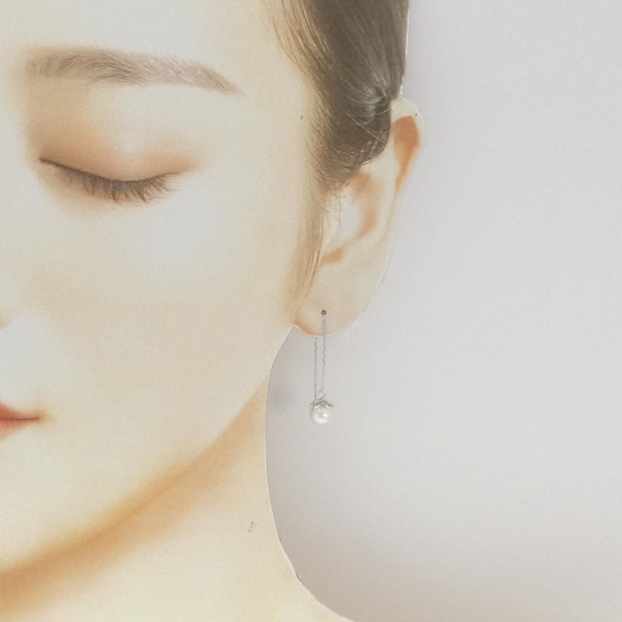 K10WG 淡水パール ピアス 6.4mm