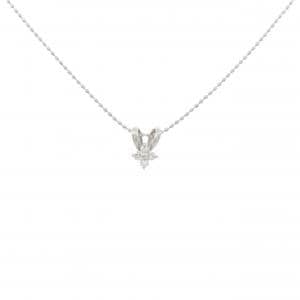 PT/PT850 フラワー ダイヤモンド ネックレス 0.08CT