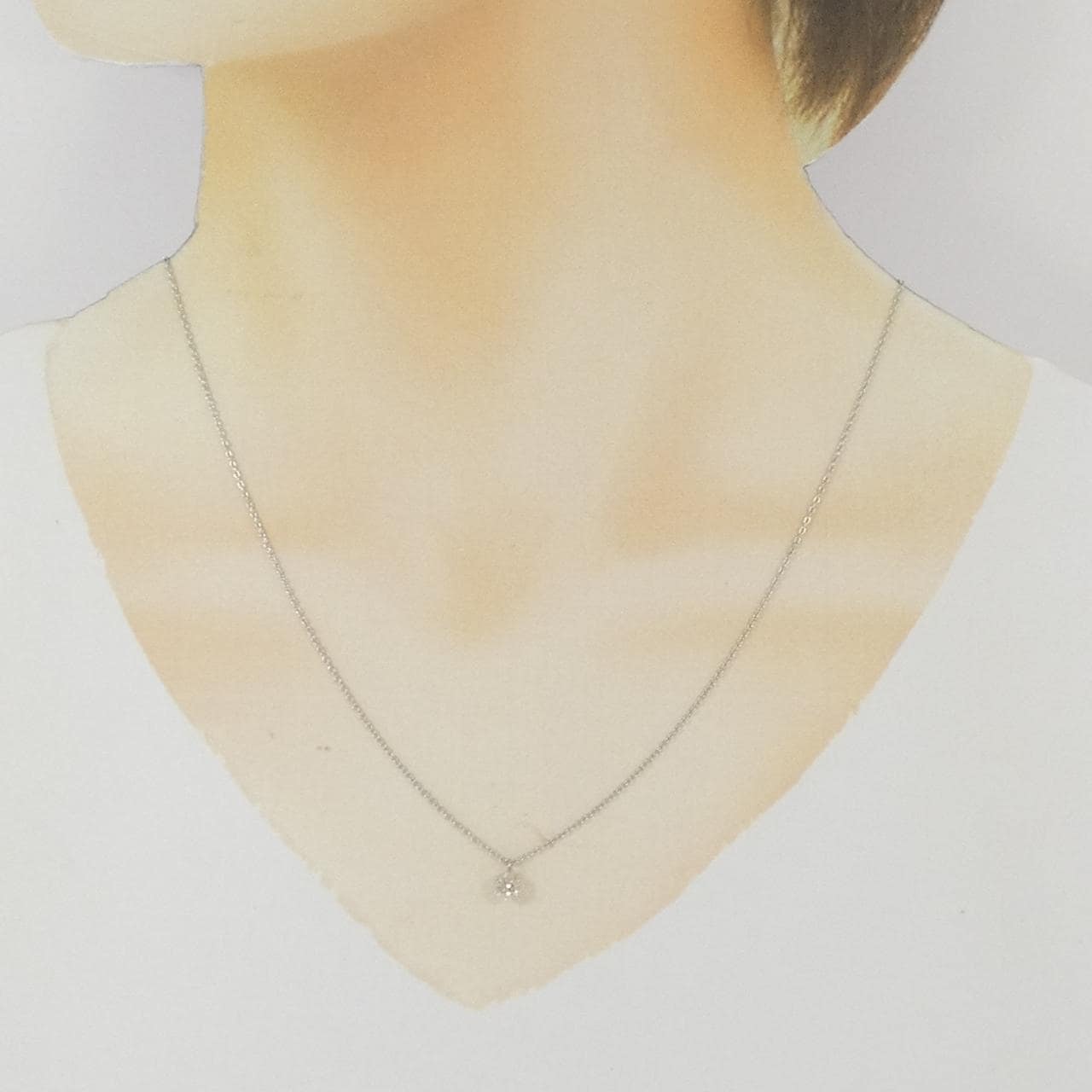 PT900/PT850 ソリティア ダイヤモンド ネックレス 0.3CT