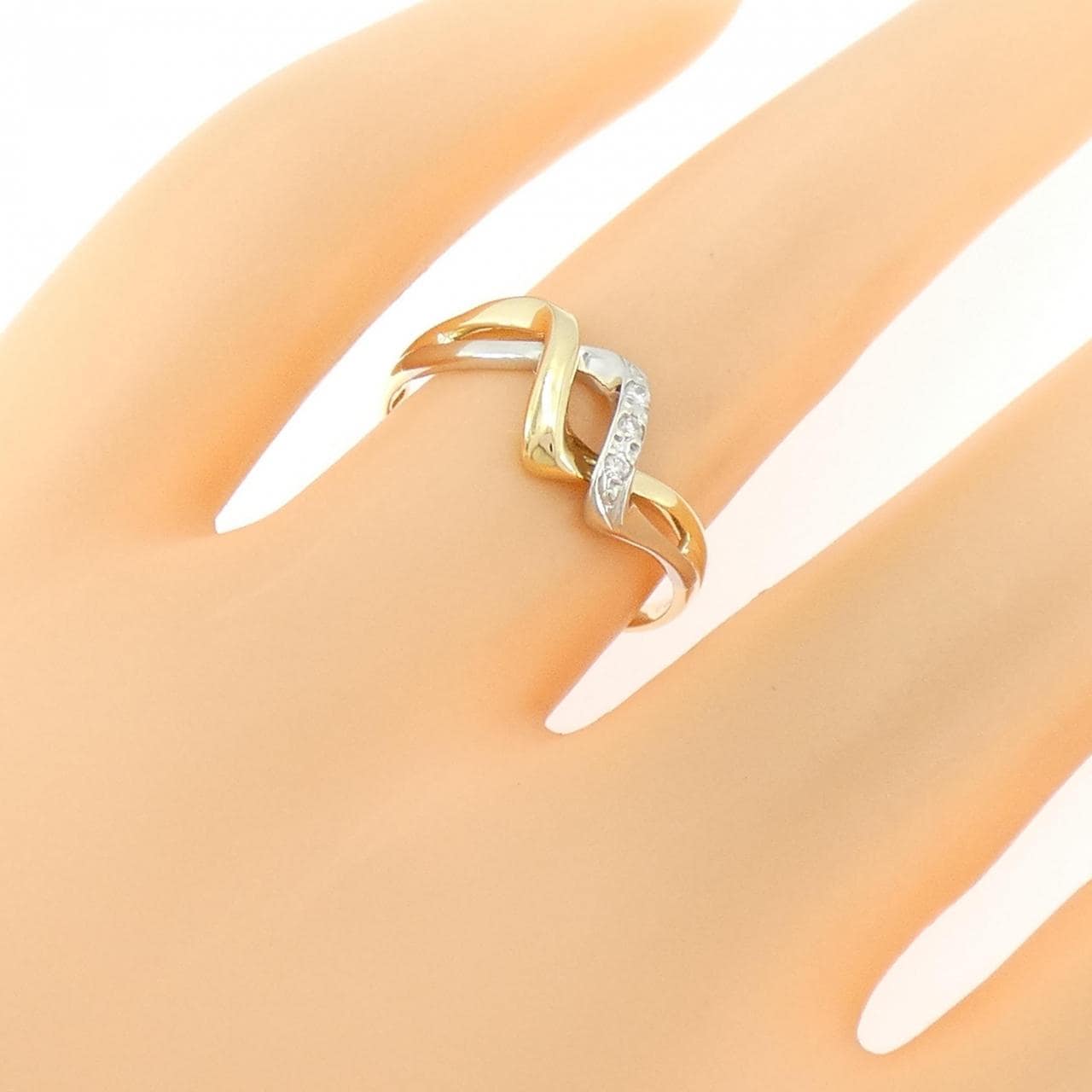 K18YG/PT900 ダイヤモンド リング 0.03CT