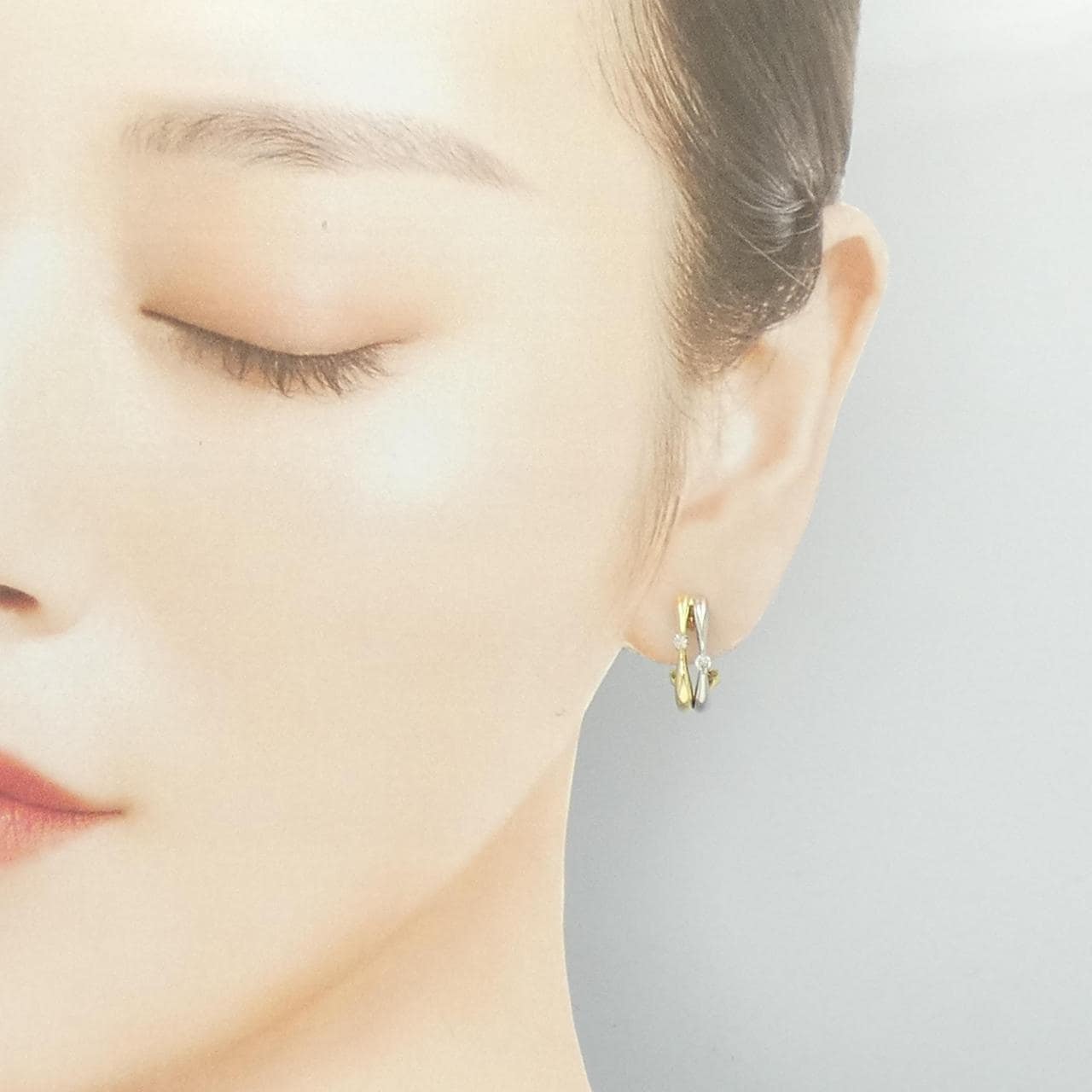 K18YG/PT900 ダイヤモンド ピアス/イヤリング 0.20CT