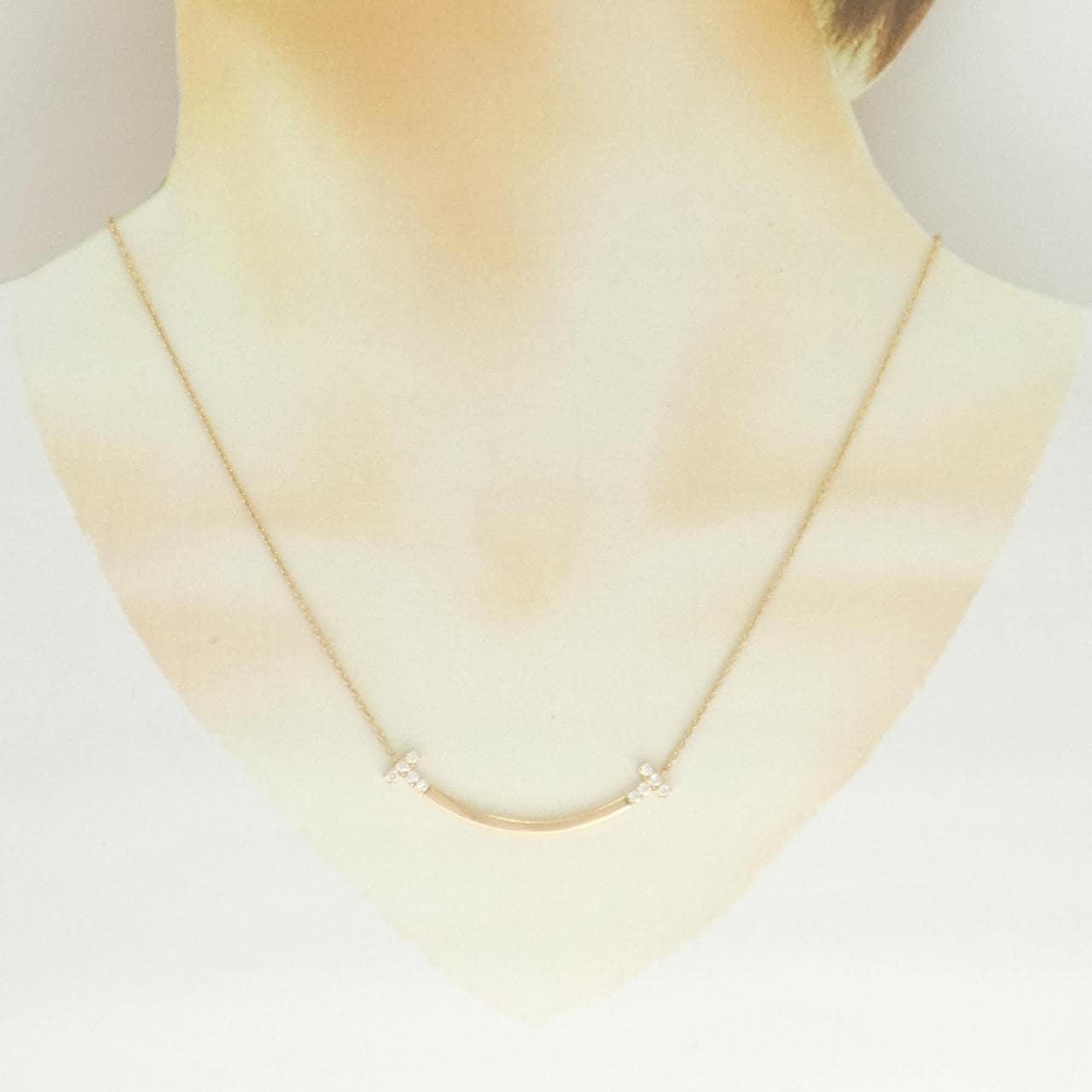 ティファニー Tスマイル ミディアム ネックレス 0.19CT