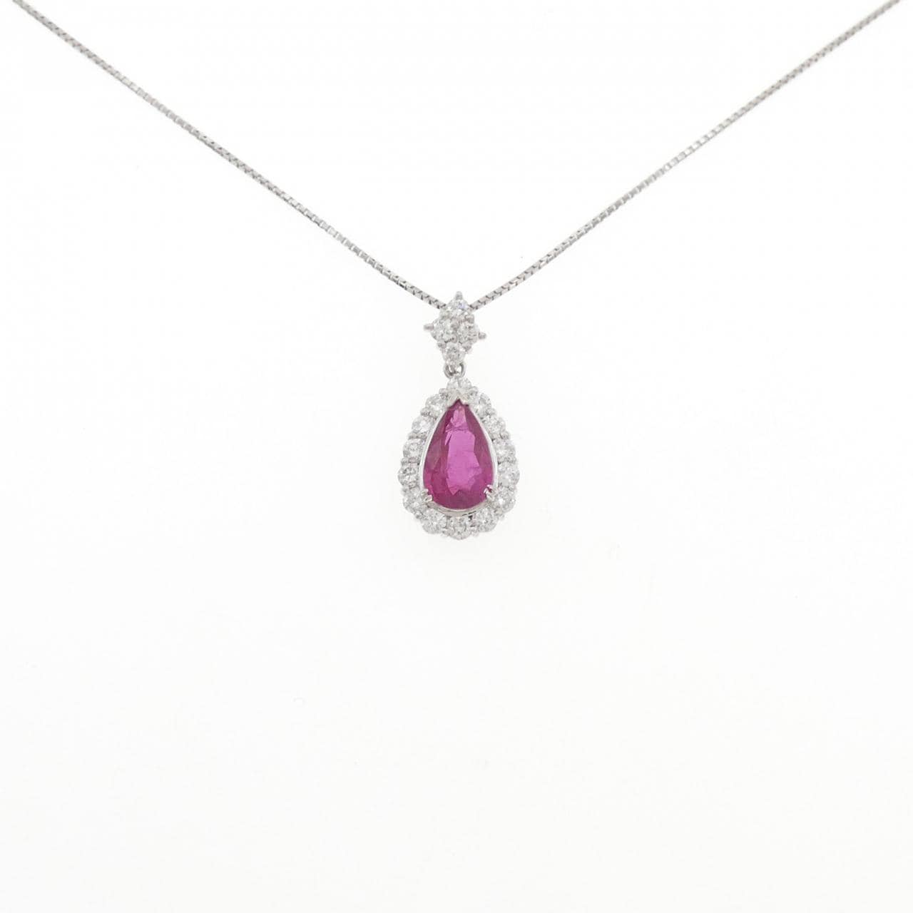 PT900/PT850 ルビー ネックレス 2.03CT