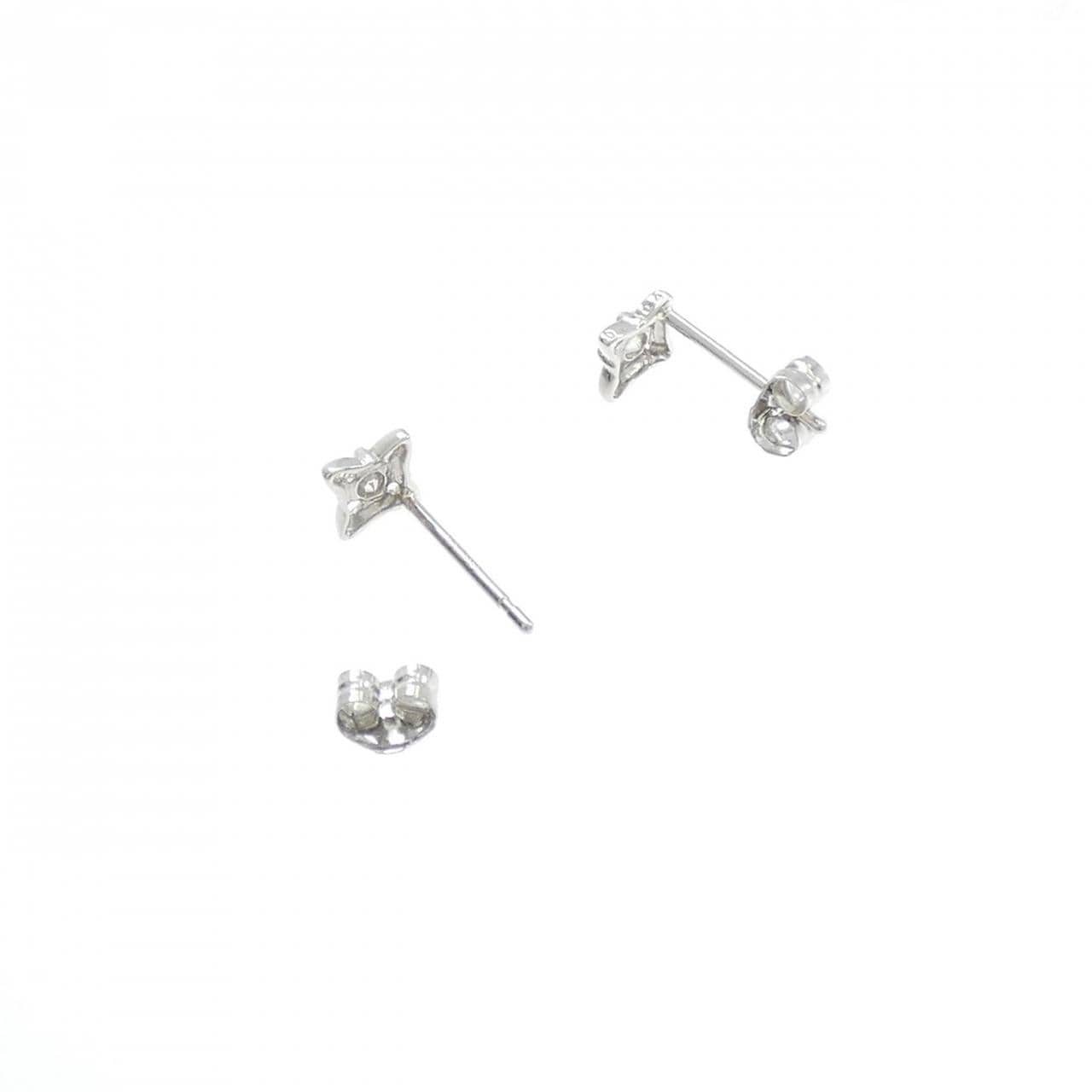 PT900 フラワー ダイヤモンド ピアス