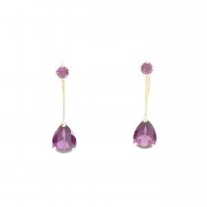 K18YG Garnet earrings