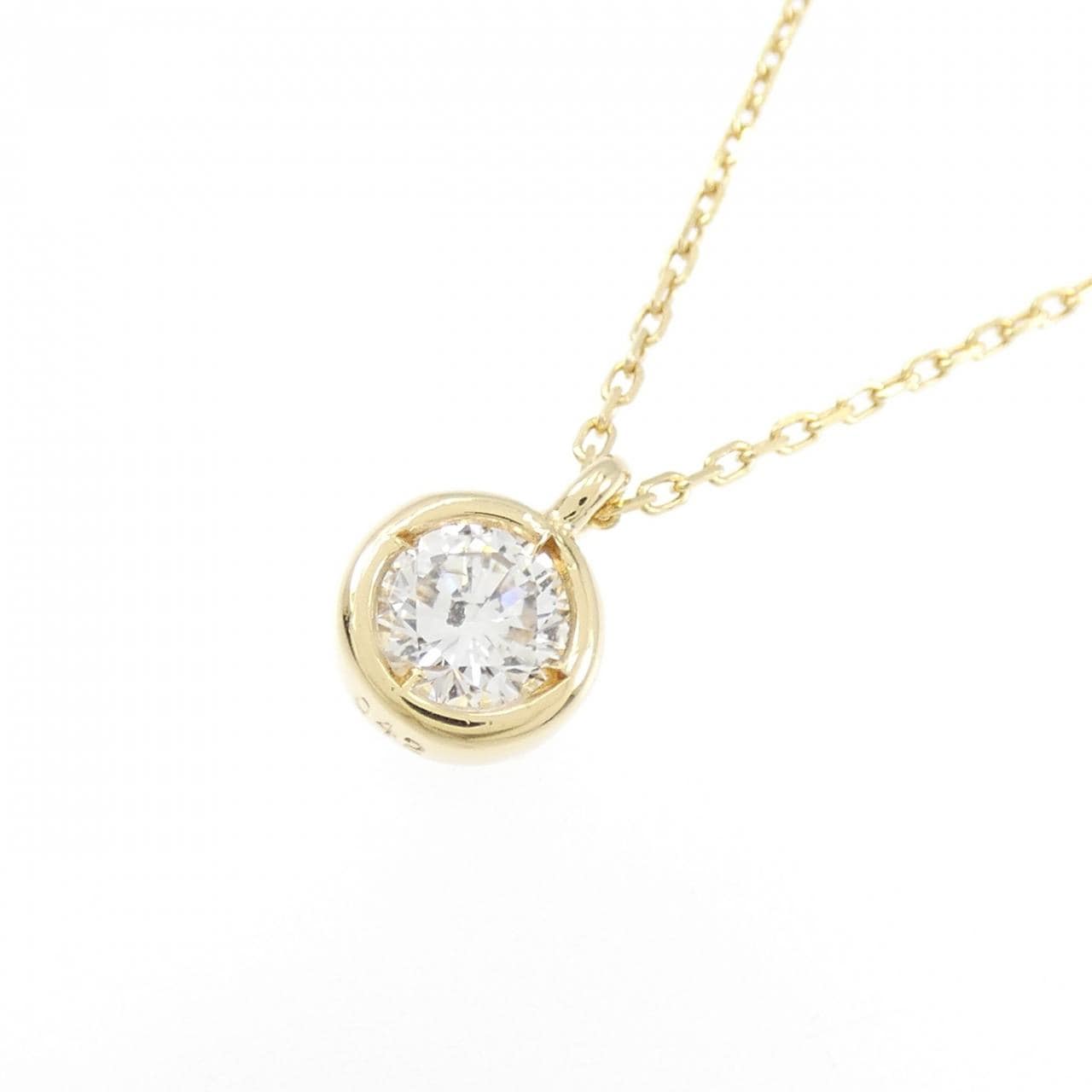 K18YG ソリティア ダイヤモンド ネックレス 0.42CT
