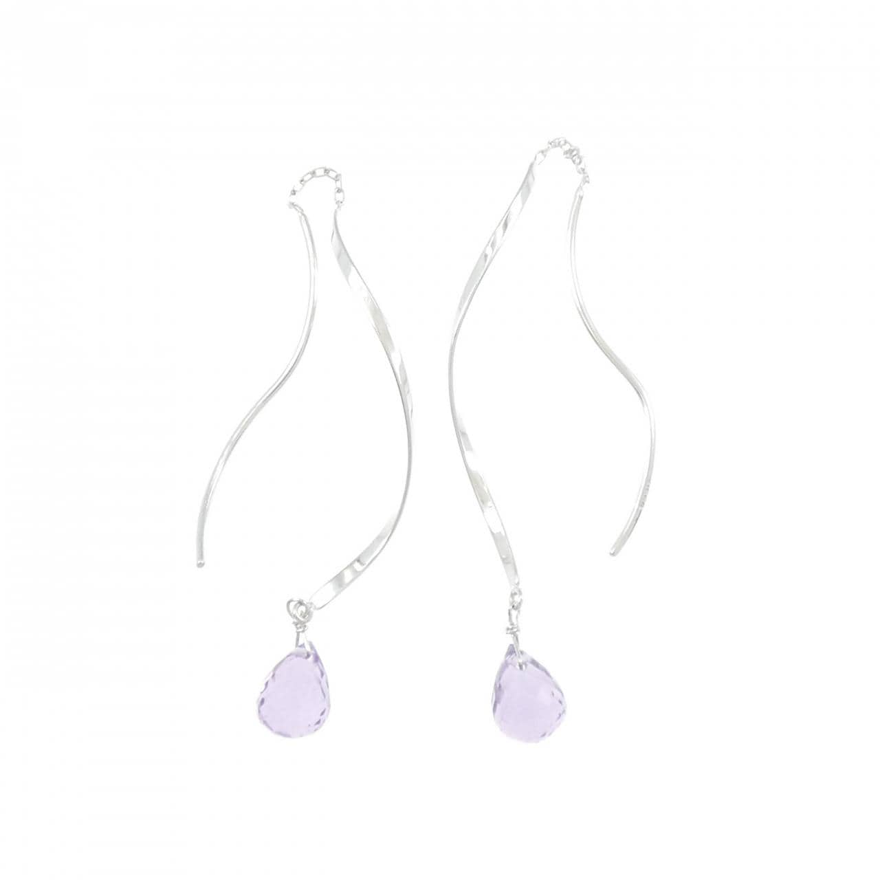 K18WG アメジスト ピアス 2.00CT