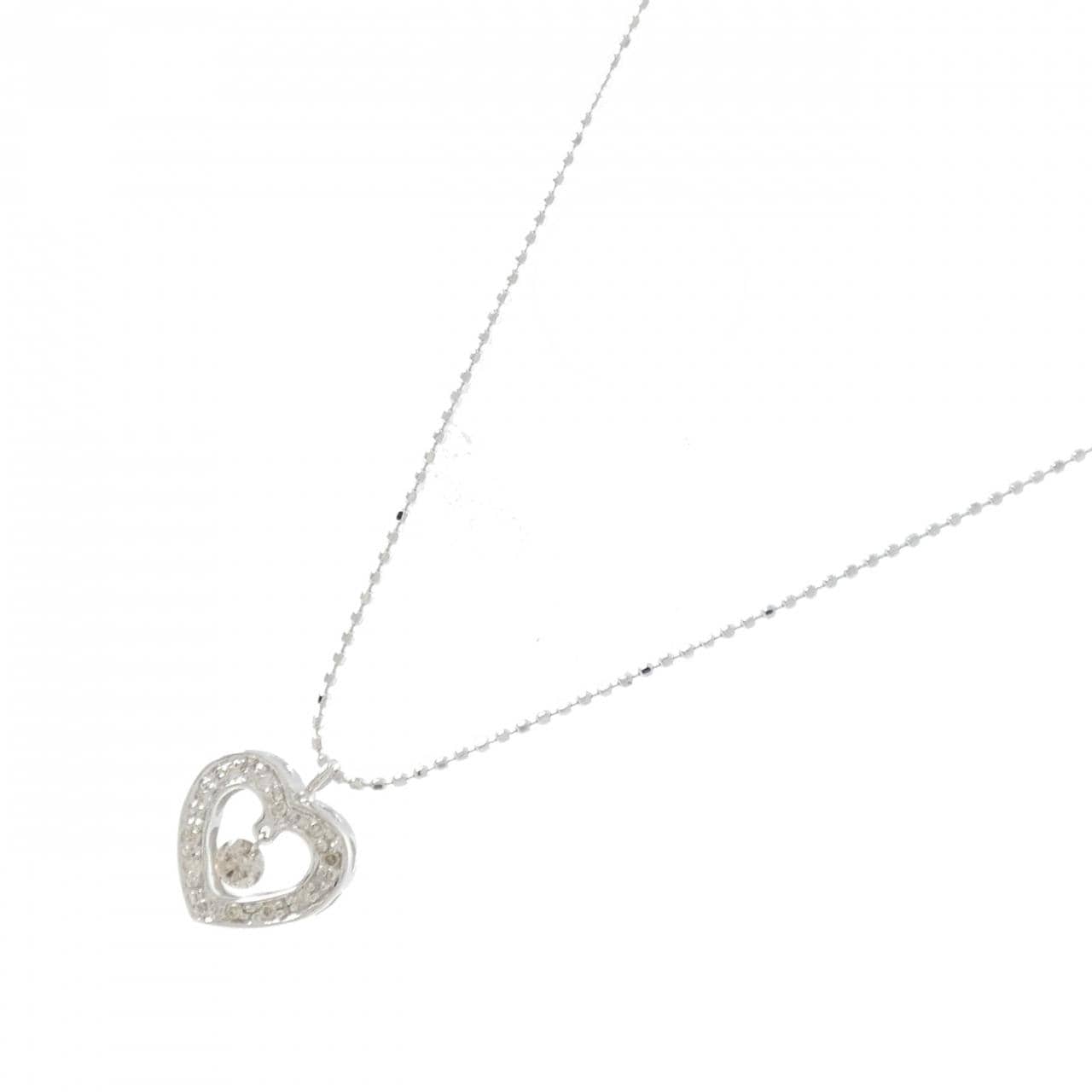 K18WG ハート ダイヤモンド ネックレス 0.15CT