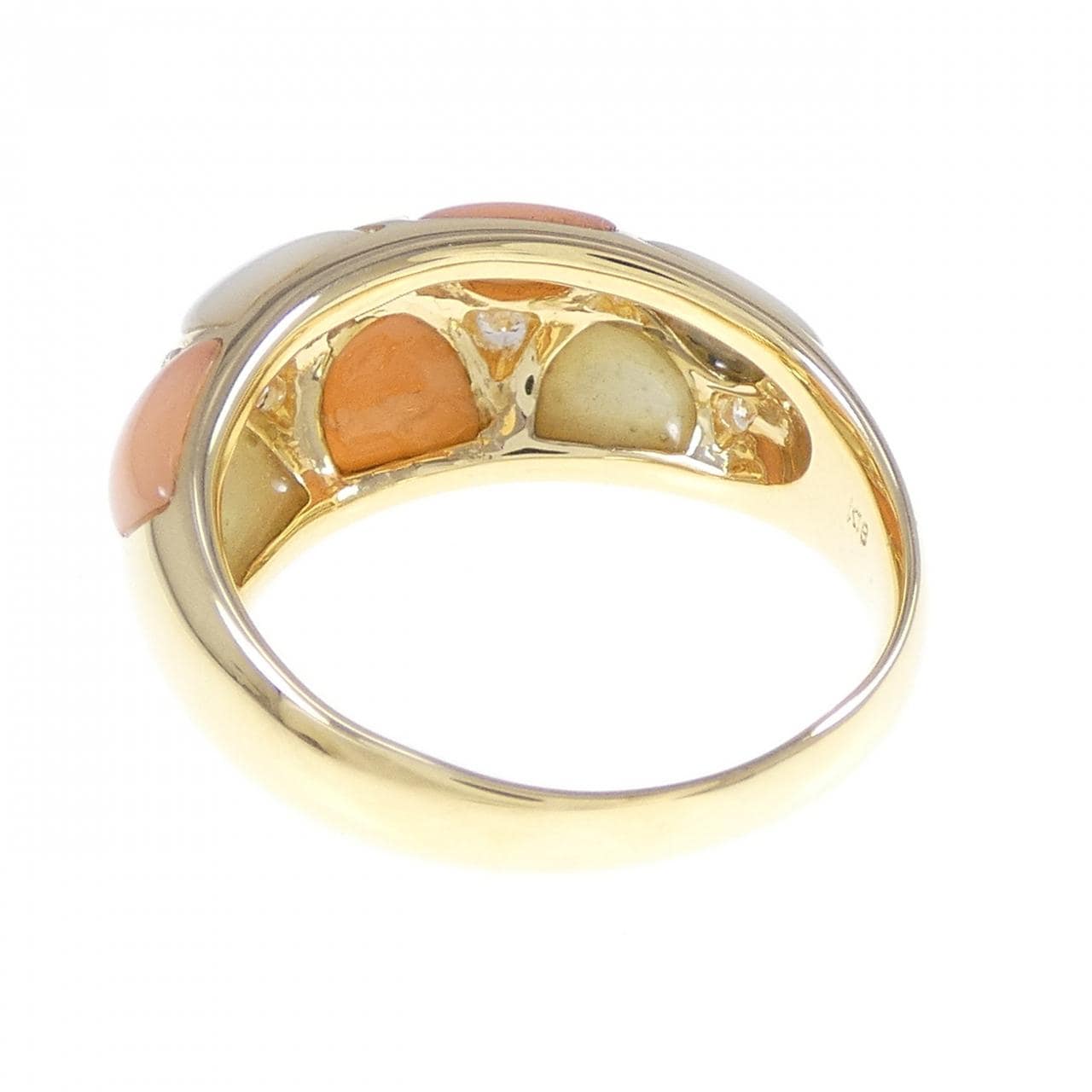 K18YG color stone ring