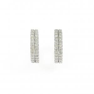 K18WG ダイヤモンド フープ ピアス  0.50CT