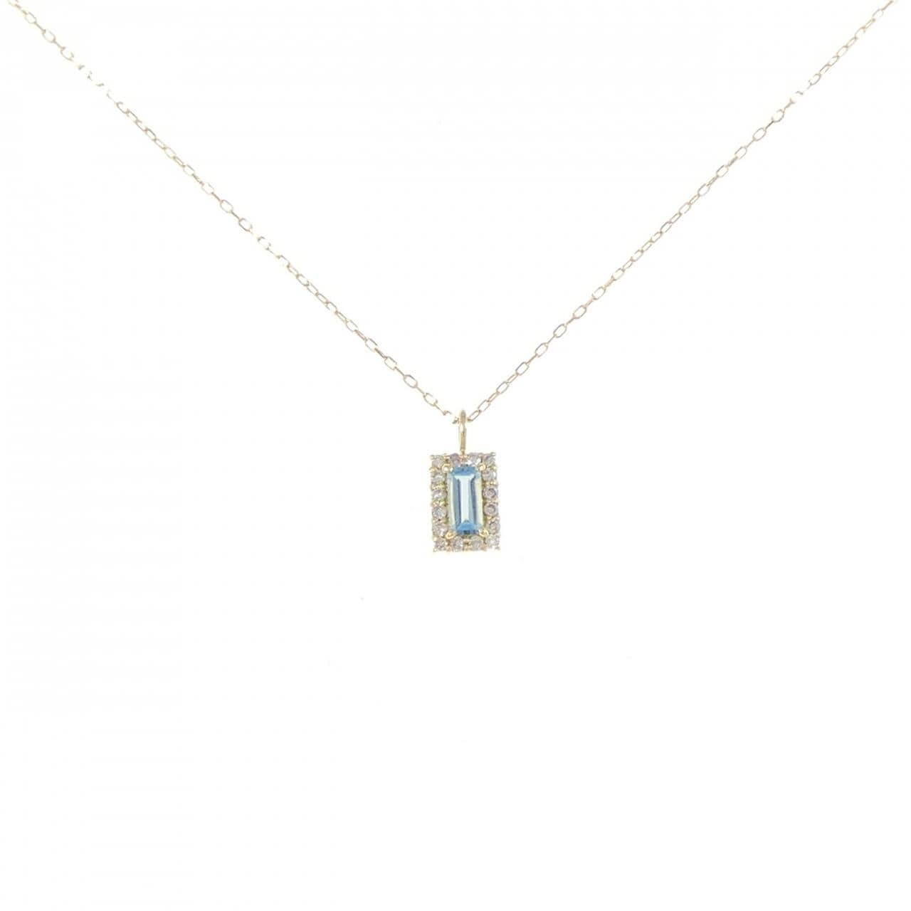【新品】K18YG ブルートパーズ ネックレス 0.10CT