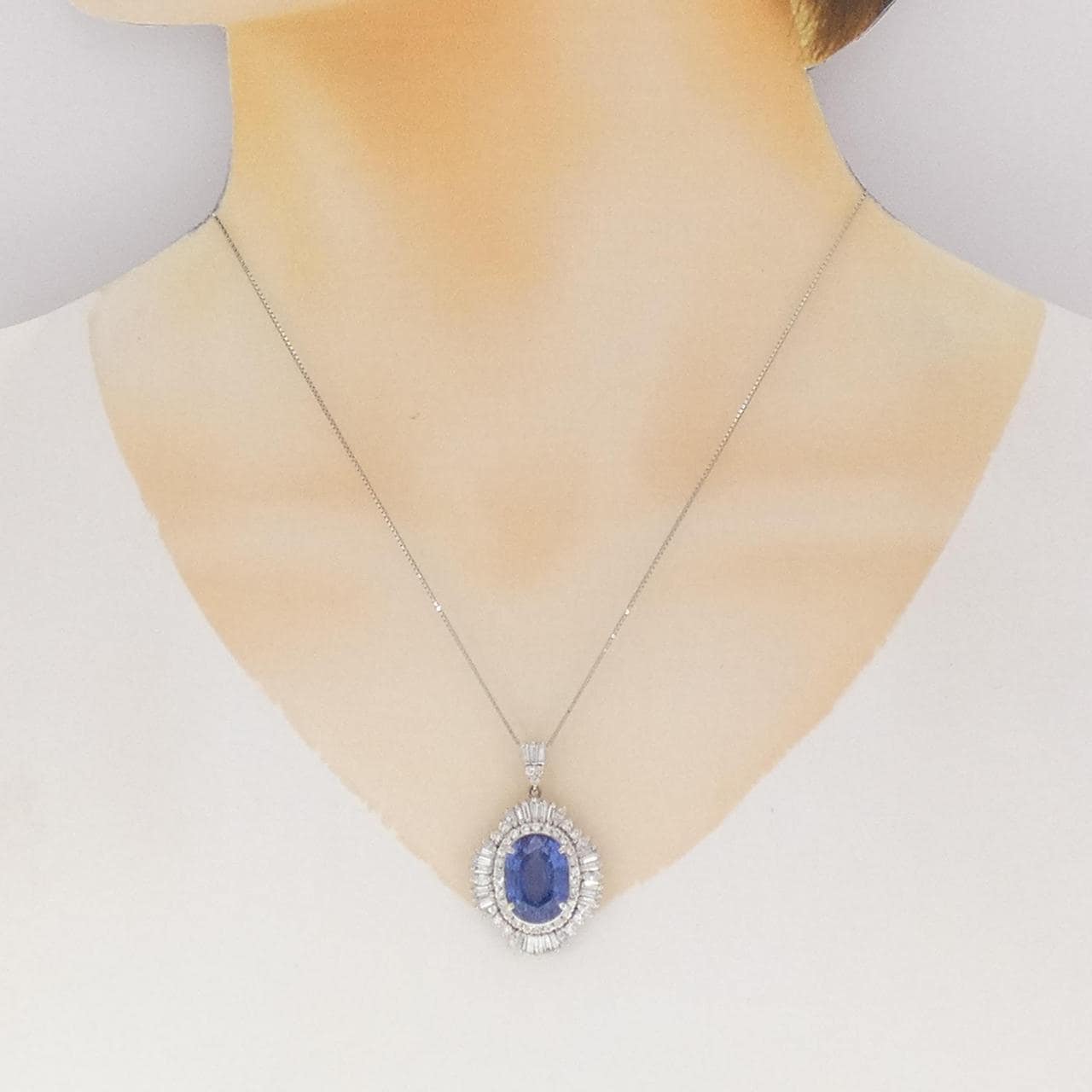 PT900/PT850 サファイヤ ネックレス 14.03CT スリランカ産