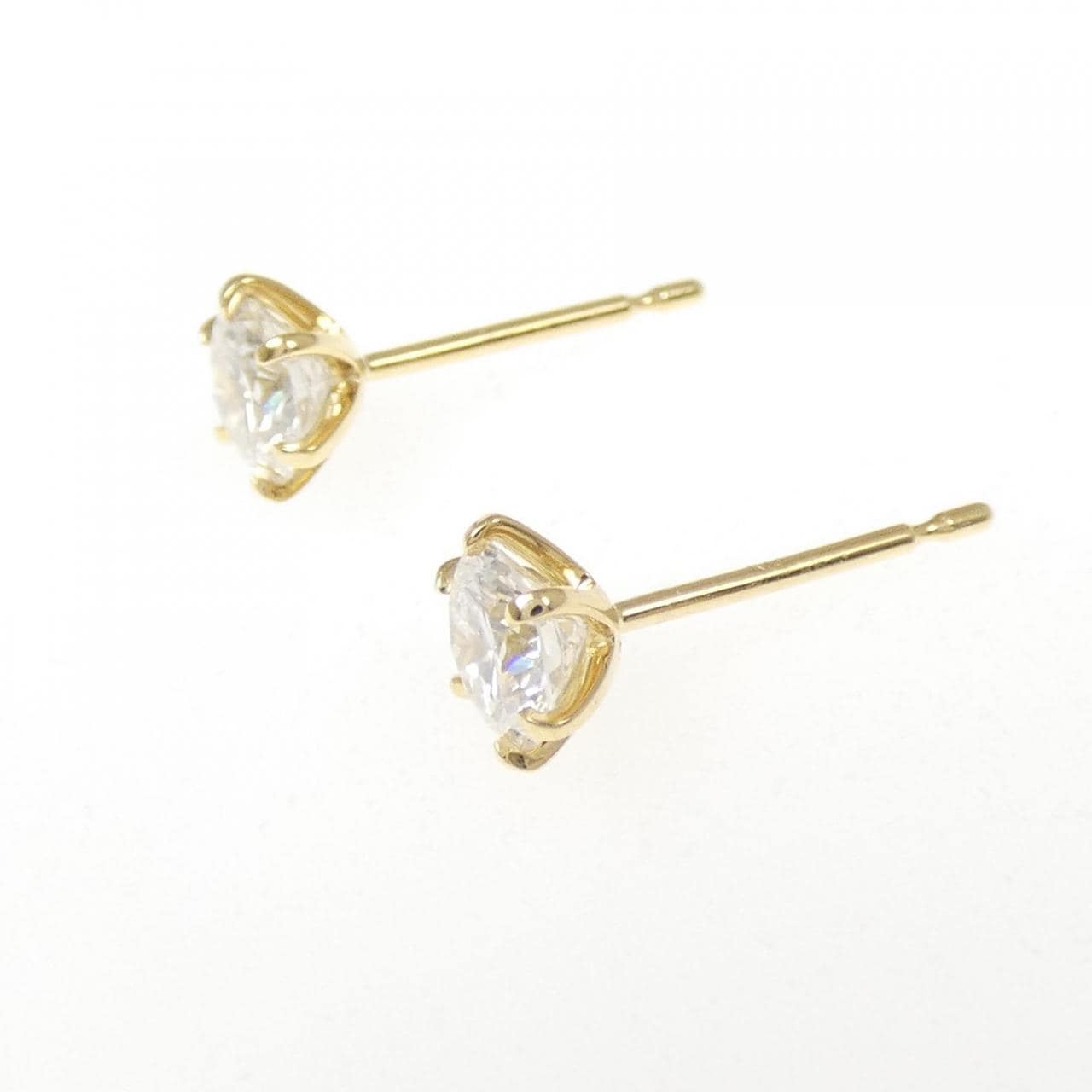 【リメイク】K18YG/ST ダイヤモンド ピアス 0.419CT 0.428CT F-G VS1 VG-GOOD