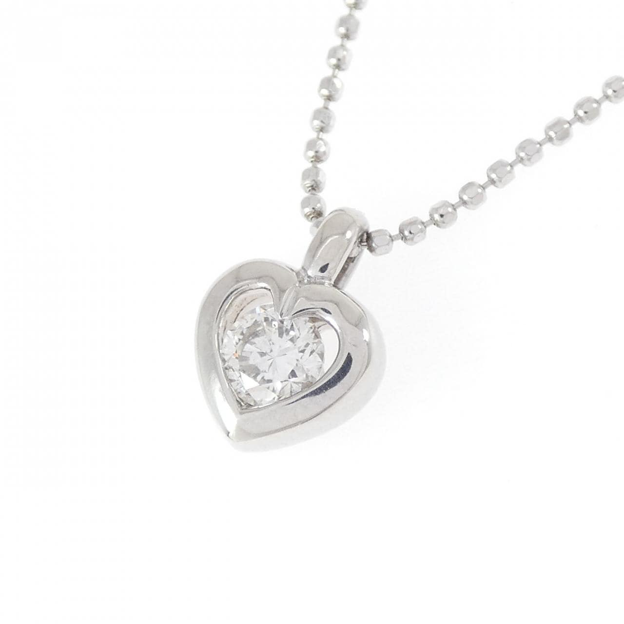 PT900/PT850 ハート ダイヤモンド ネックレス 0.20CT
