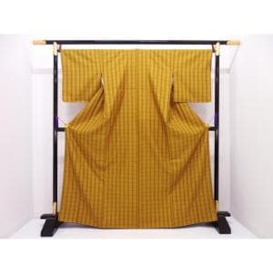 【未使用品】紬　黄八丈　証紙付　まるまなこ