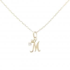 K18YG イニシャルM ダイヤモンド ネックレス
