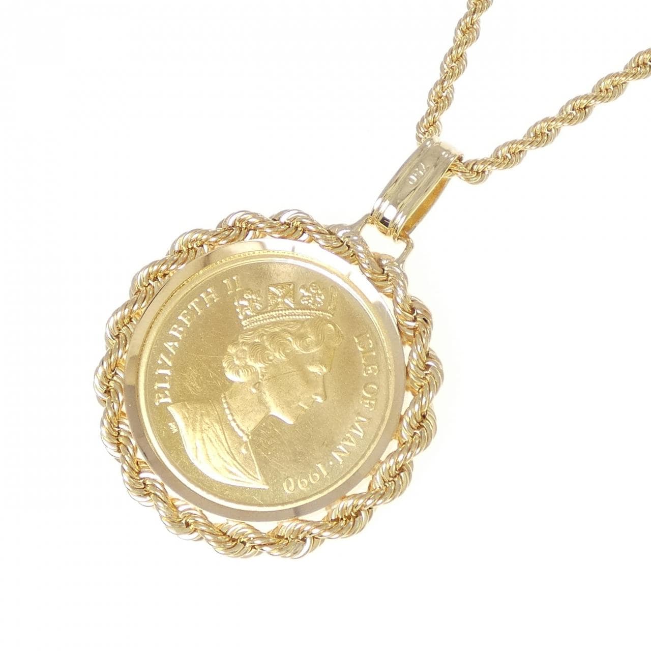 750YG/K18YG (框) 硬币项链