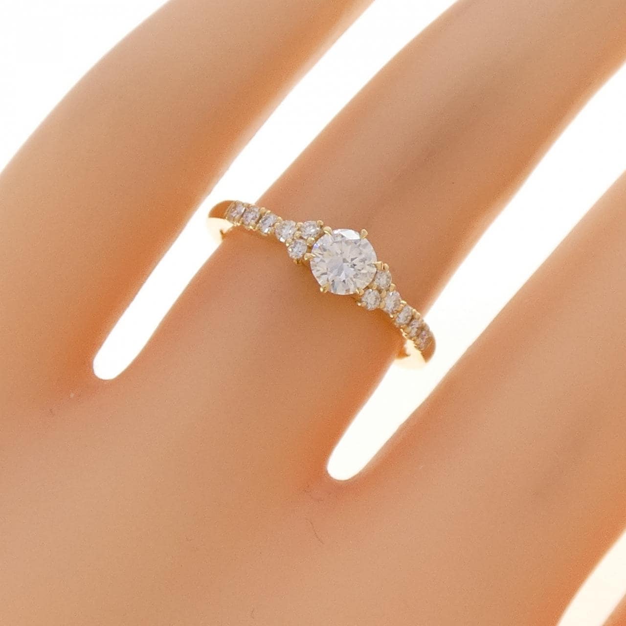 K18YG ダイヤモンド リング 0.308CT G SI2 Good