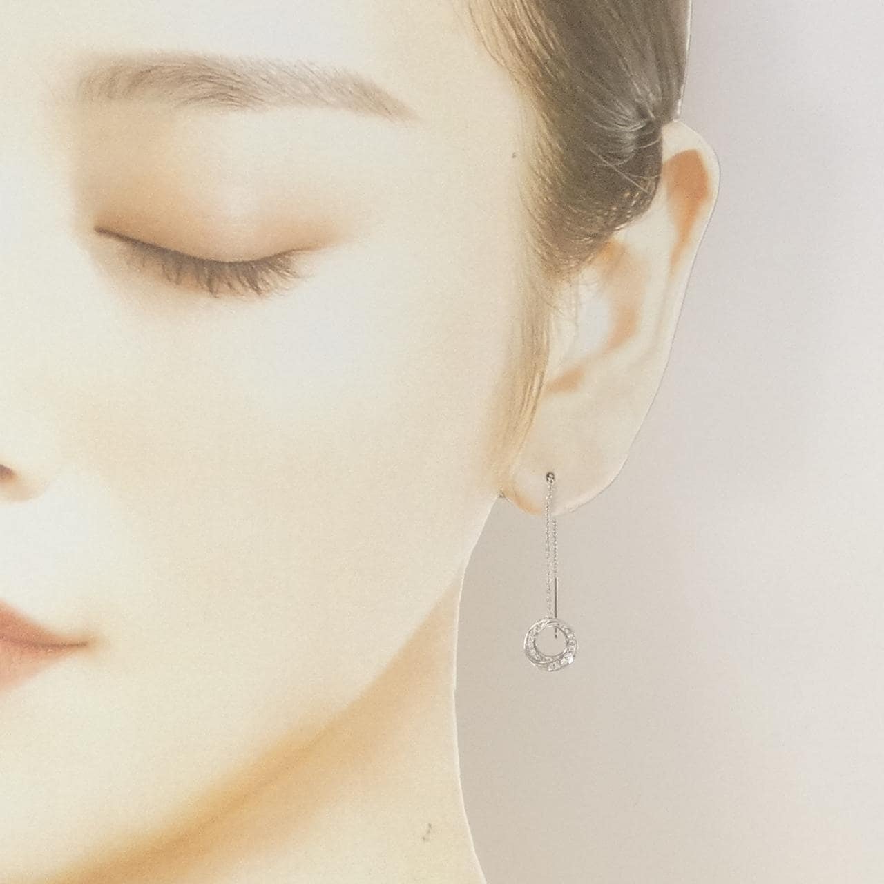 K18WG ダイヤモンド ピアス 0.12CT