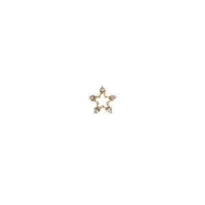 K18YG スター ダイヤモンド ピアス 0.03CT 片耳
