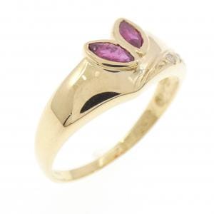K18YG ルビー リング 0.25CT