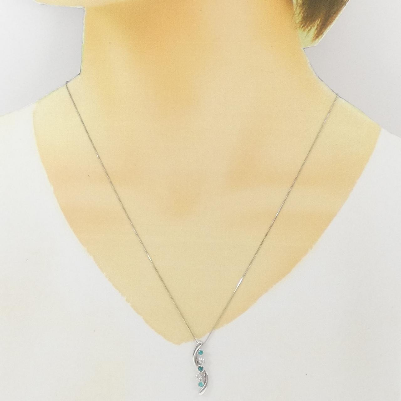 K18WG パライバトルマリン ネックレス 0.16CT