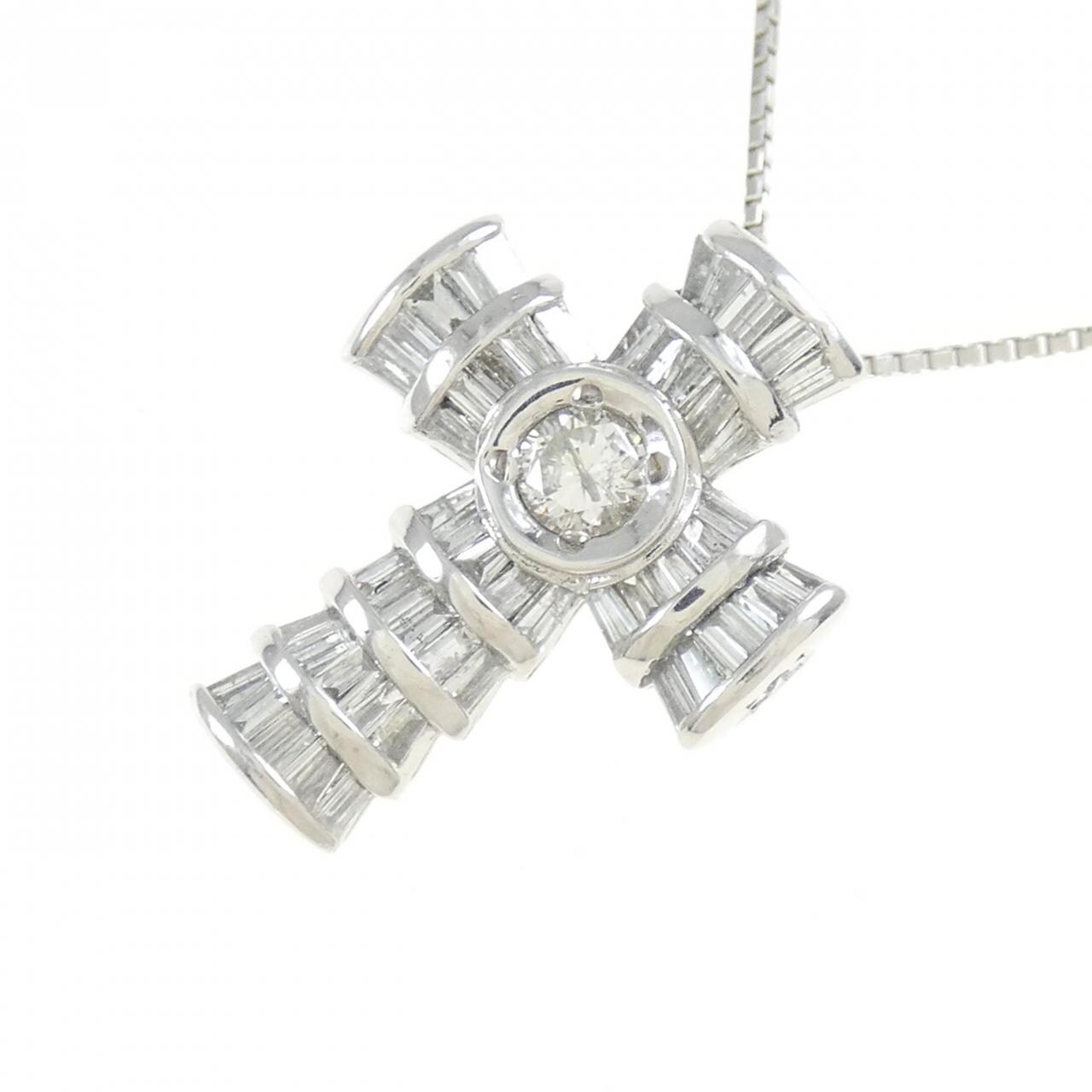 PT900/PT850 クロス ダイヤモンド ネックレス 1.00CT