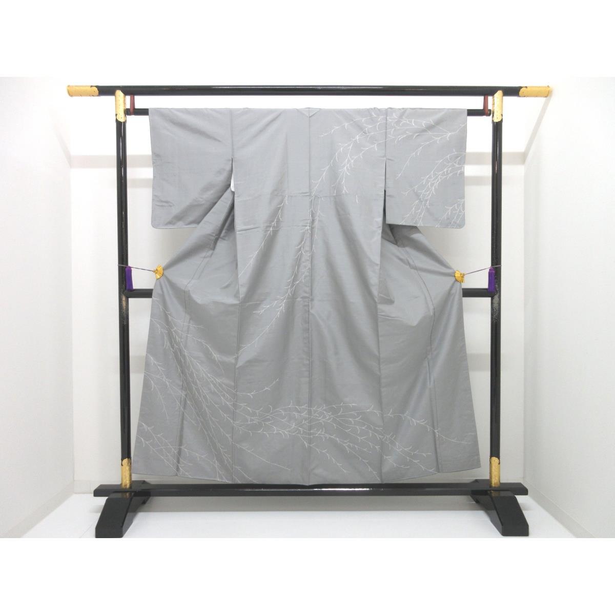 訪問着　紬織　刺繍入り　Ｓサイズ