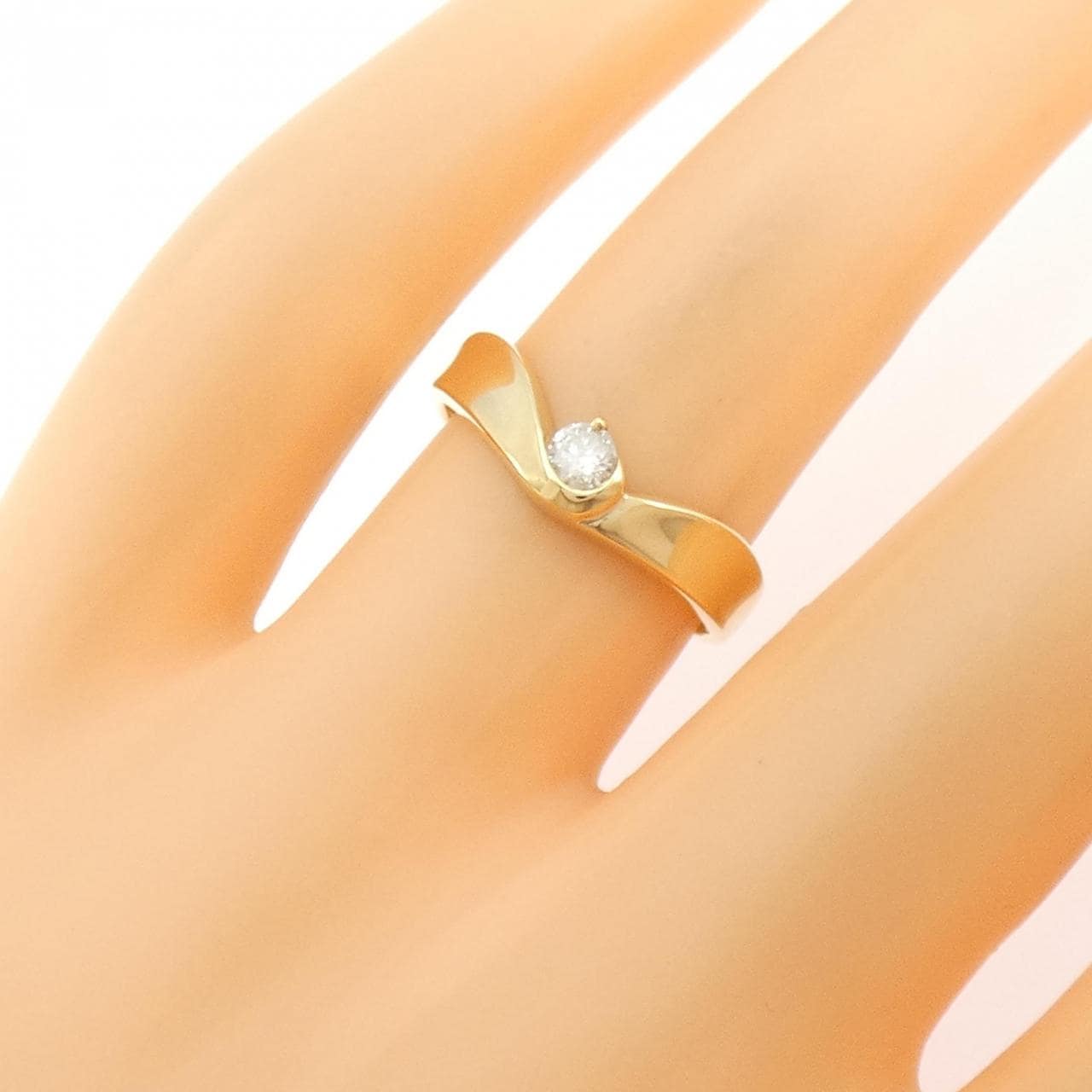 K18YG ダイヤモンド リング 0.12CT