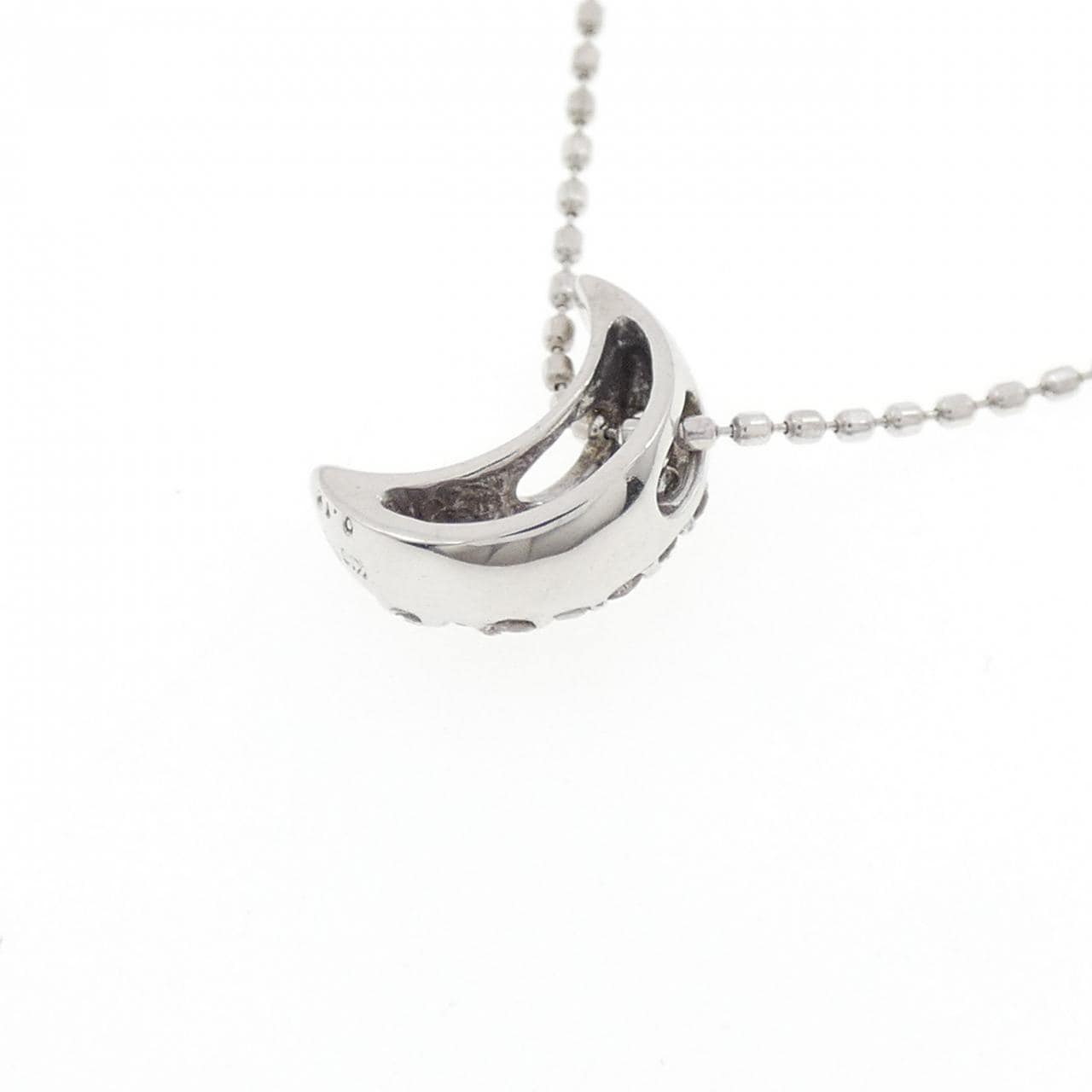 K10WG ムーン ダイヤモンド ネックレス 0.12CT