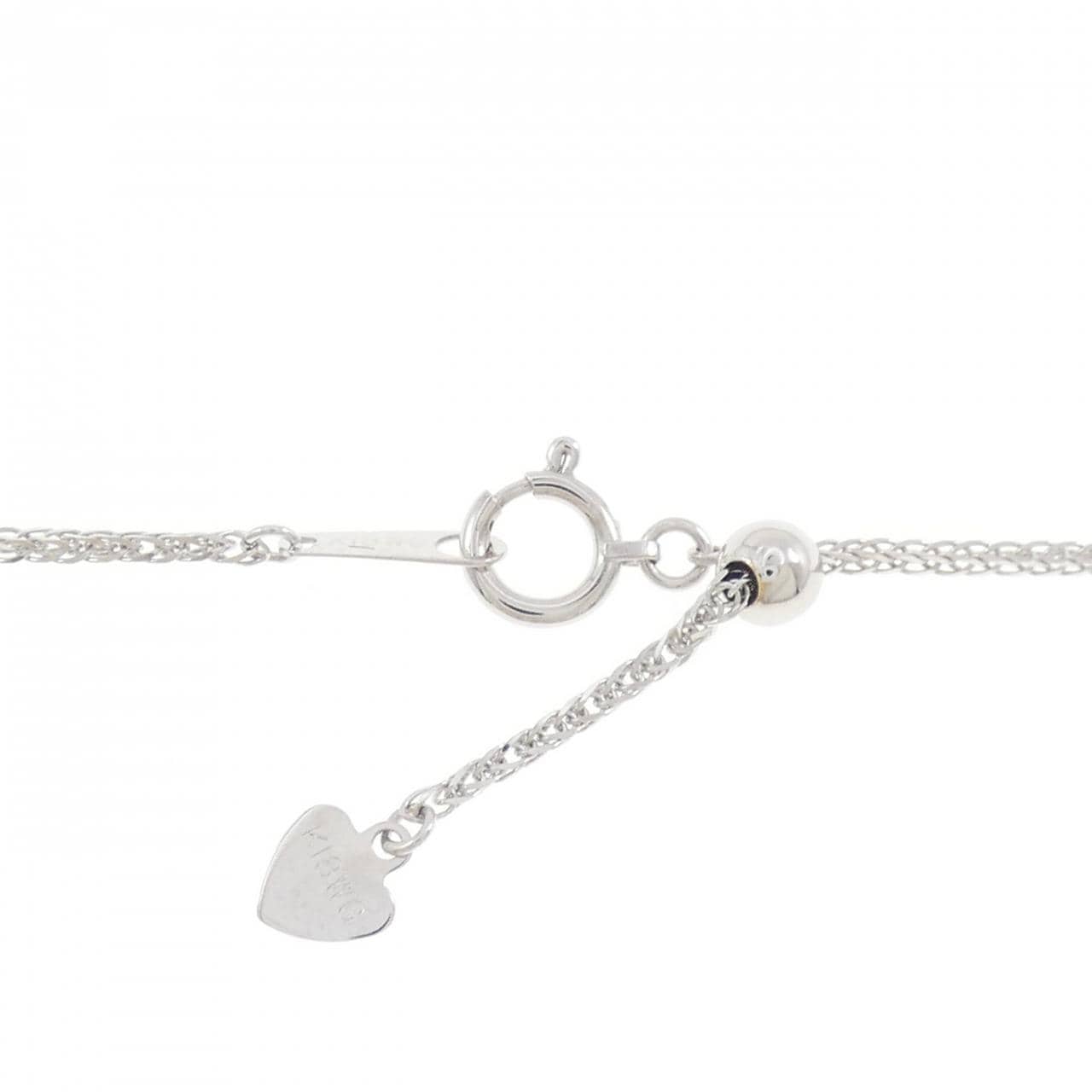 750/K18WG イニシャルY ダイヤモンド ネックレス 0.048CT