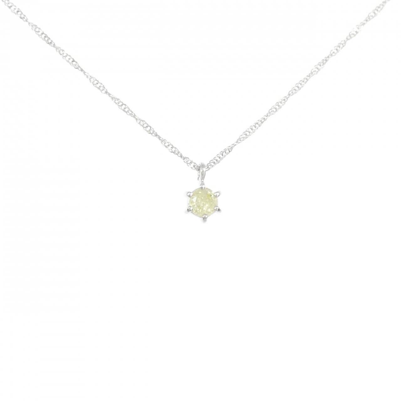 K18WG ソリティア ダイヤモンド ネックレス 0.1CT