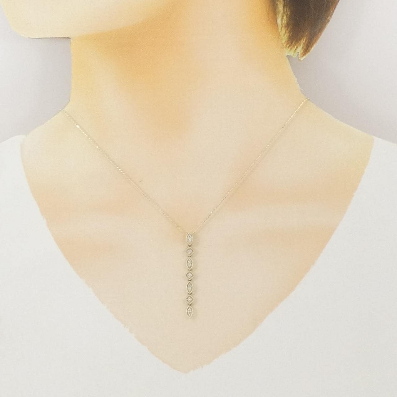 K10WG ダイヤモンド ネックレス 0.14CT