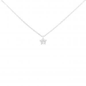 K18WG ソリティア ダイヤモンド ネックレス 0.081CT