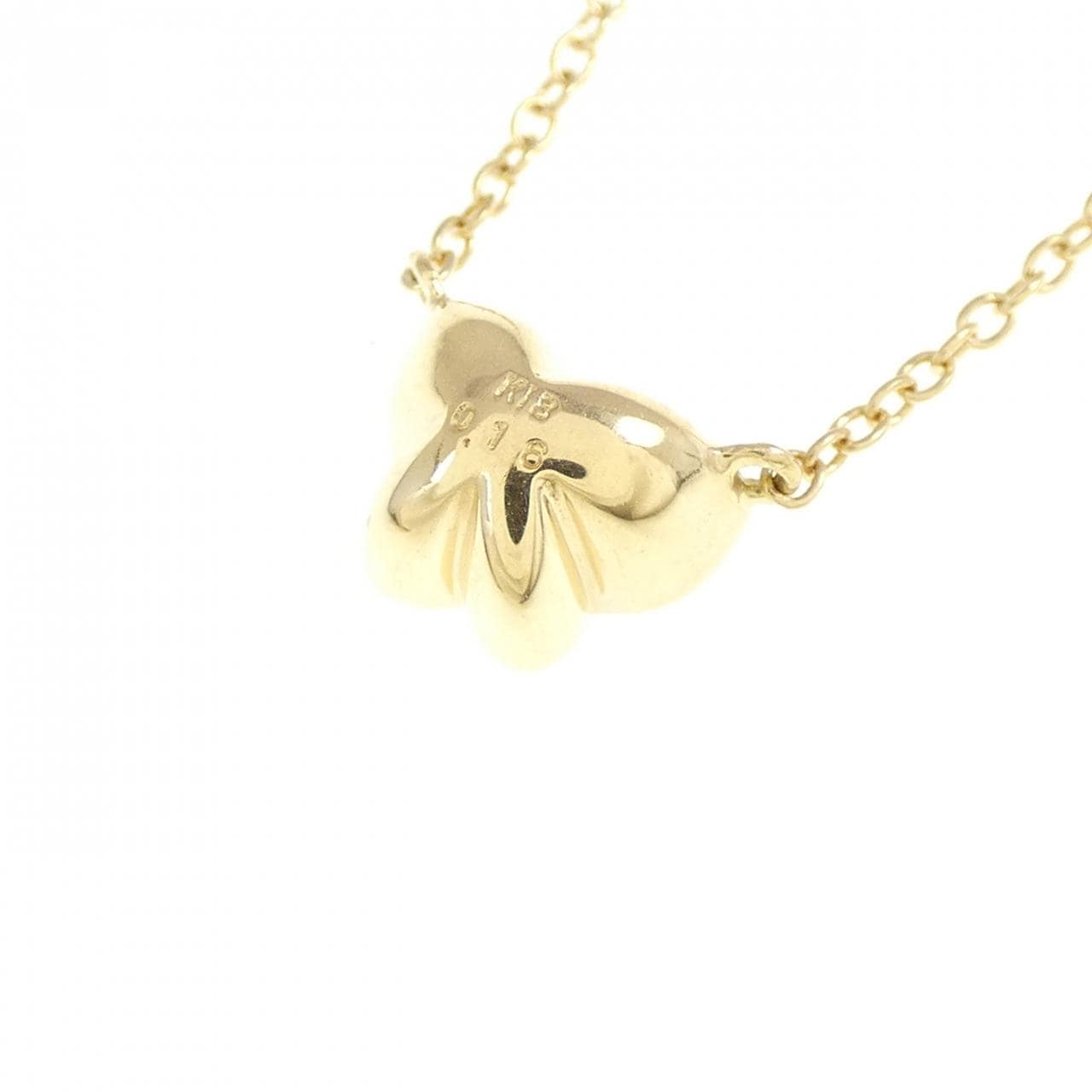 K18YG バタフライ ダイヤモンド ネックレス 0.16CT