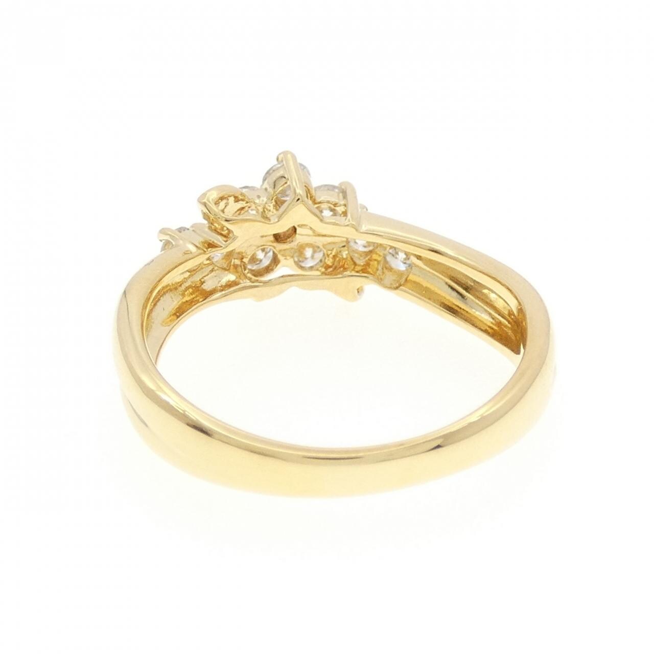 K18YG フラワー ダイヤモンド リング 0.50CT