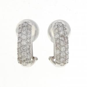 K18WG パヴェ ダイヤモンド ピアス 1.0CT