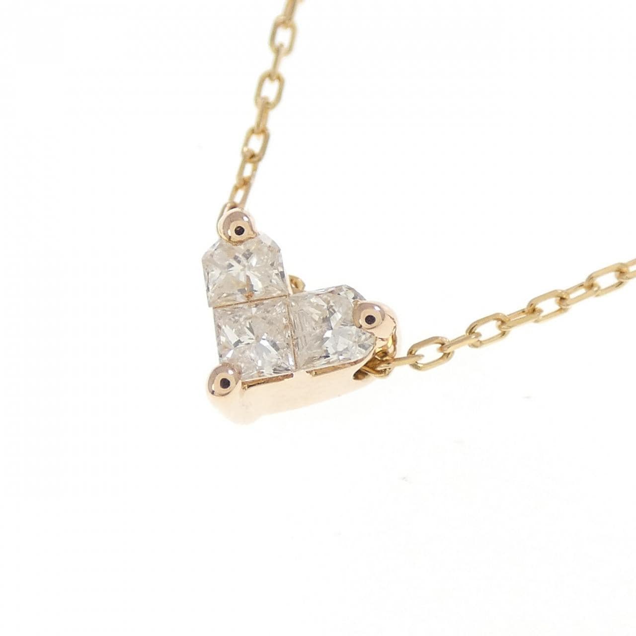 K18PG/K18YG ハート ダイヤモンド ネックレス 0.20CT