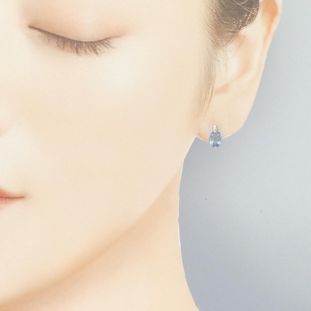 K14WG アクアマリン ピアス