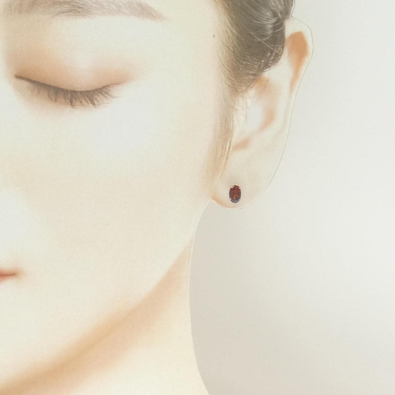 K18YG ガーネット ピアス