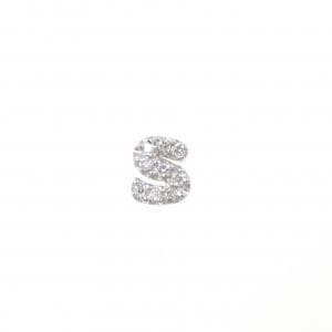 K18WG イニシャルS ダイヤモンド ピアス 0.04CT 片耳