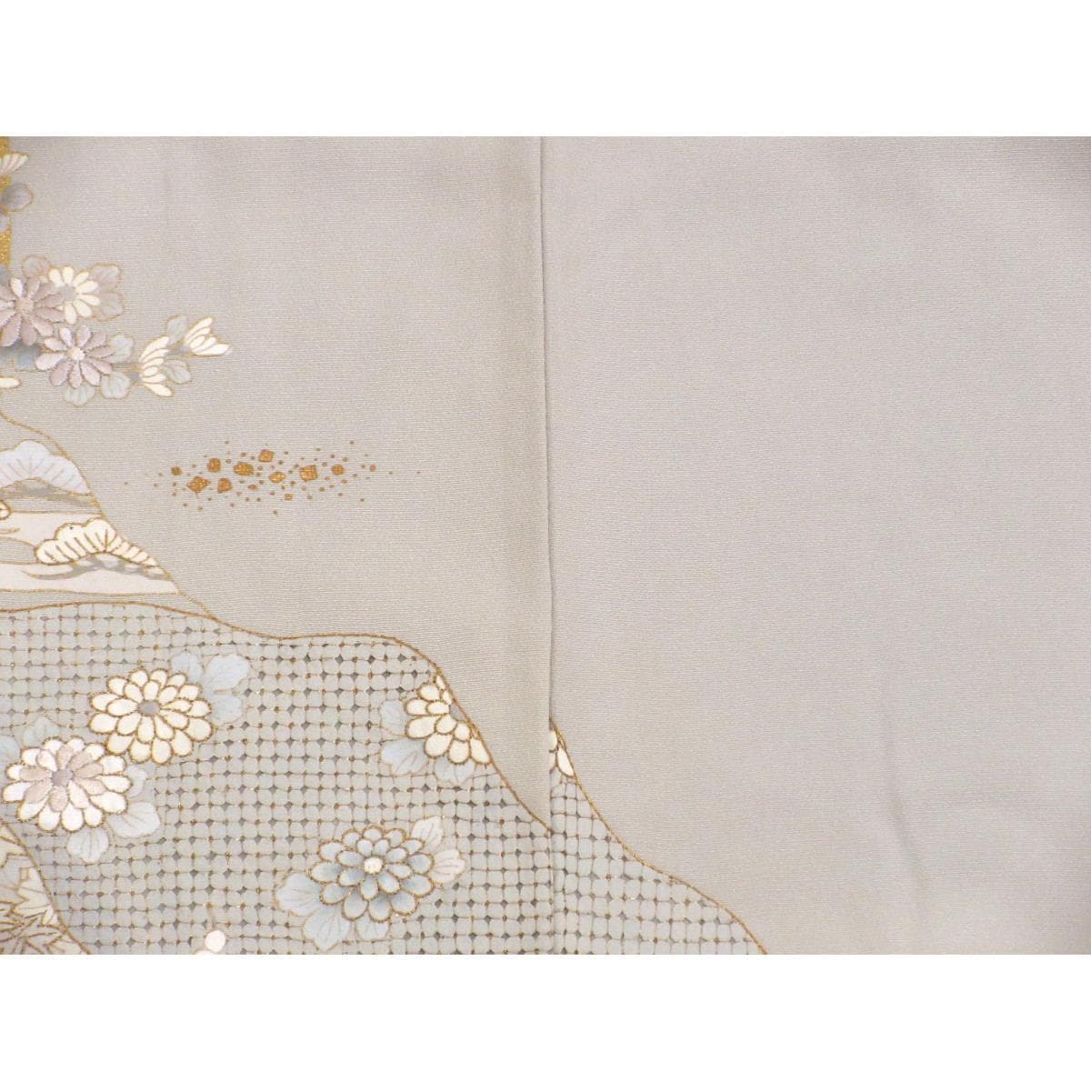 【未使用品】訪問着　友禅金彩加工　刺繍入り　身幅Ｌ寸