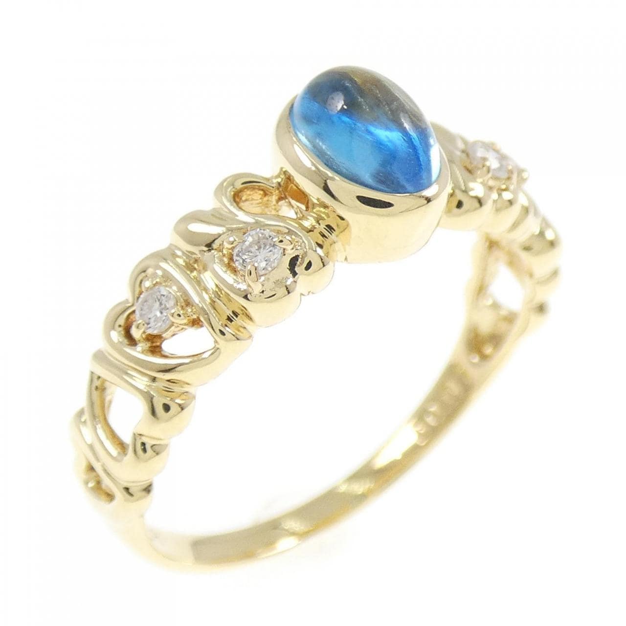 K18YG blue Topaz ring