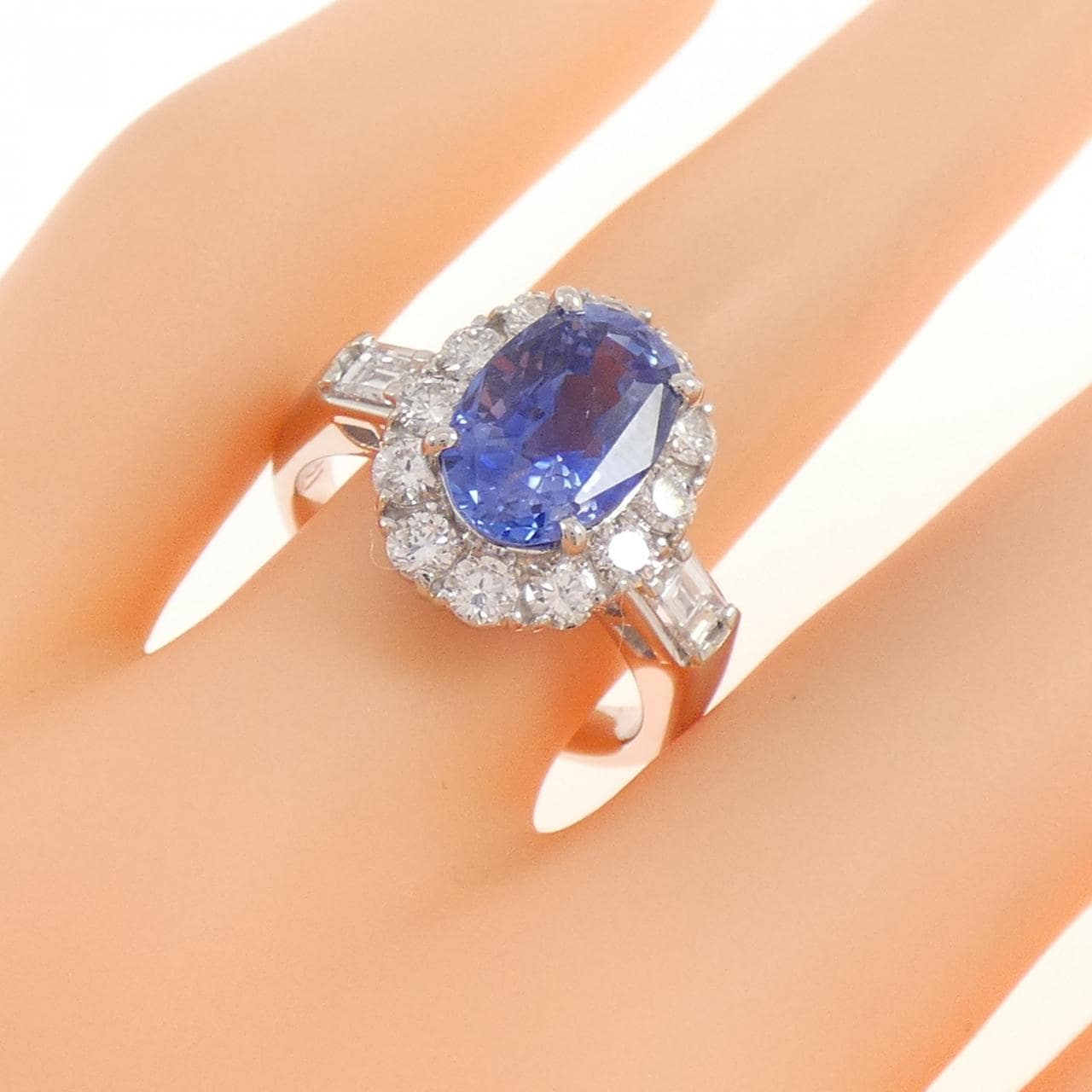 PT900 非加熱 サファイヤ リング 4.02CT スリランカ産