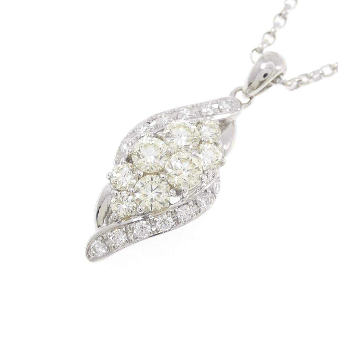 K18WG ダイヤモンド ネックレス 1.00CT