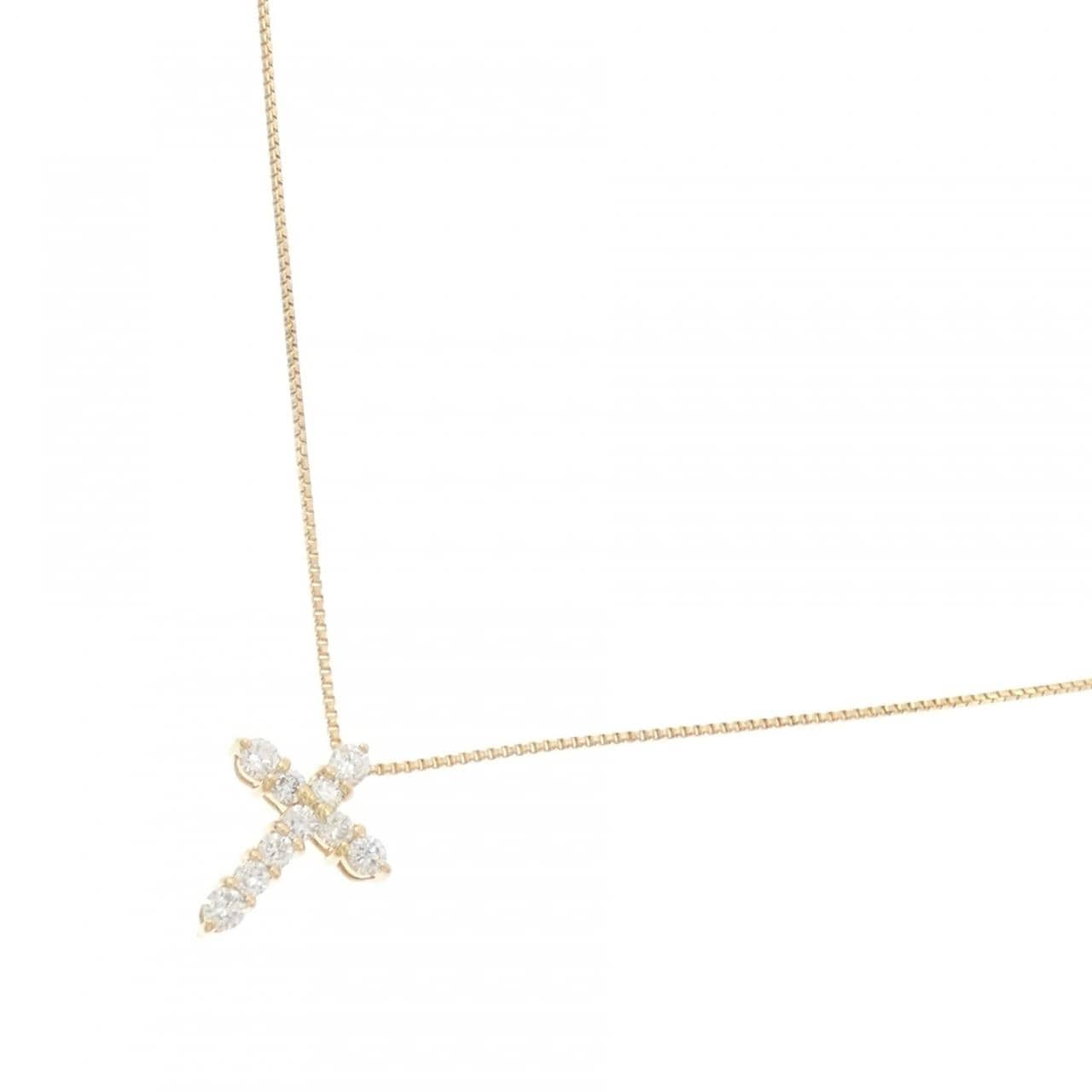 K18YG クロス ダイヤモンド ネックレス 0.30CT