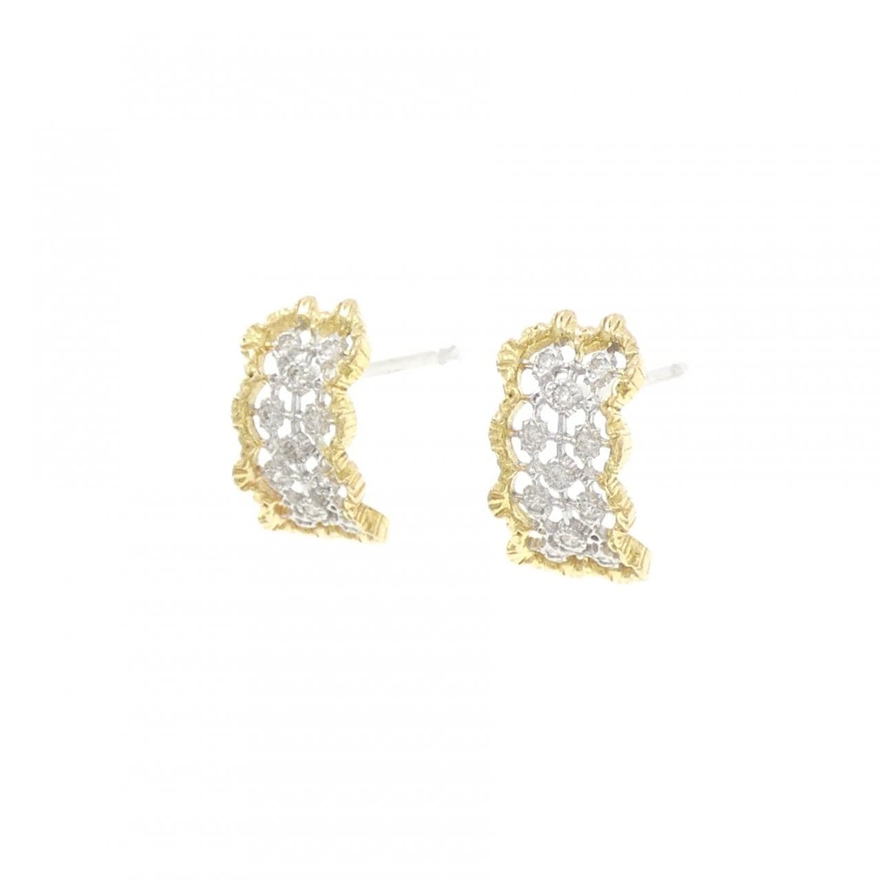 K18YG/PT900 ダイヤモンド ピアス 0.10CT