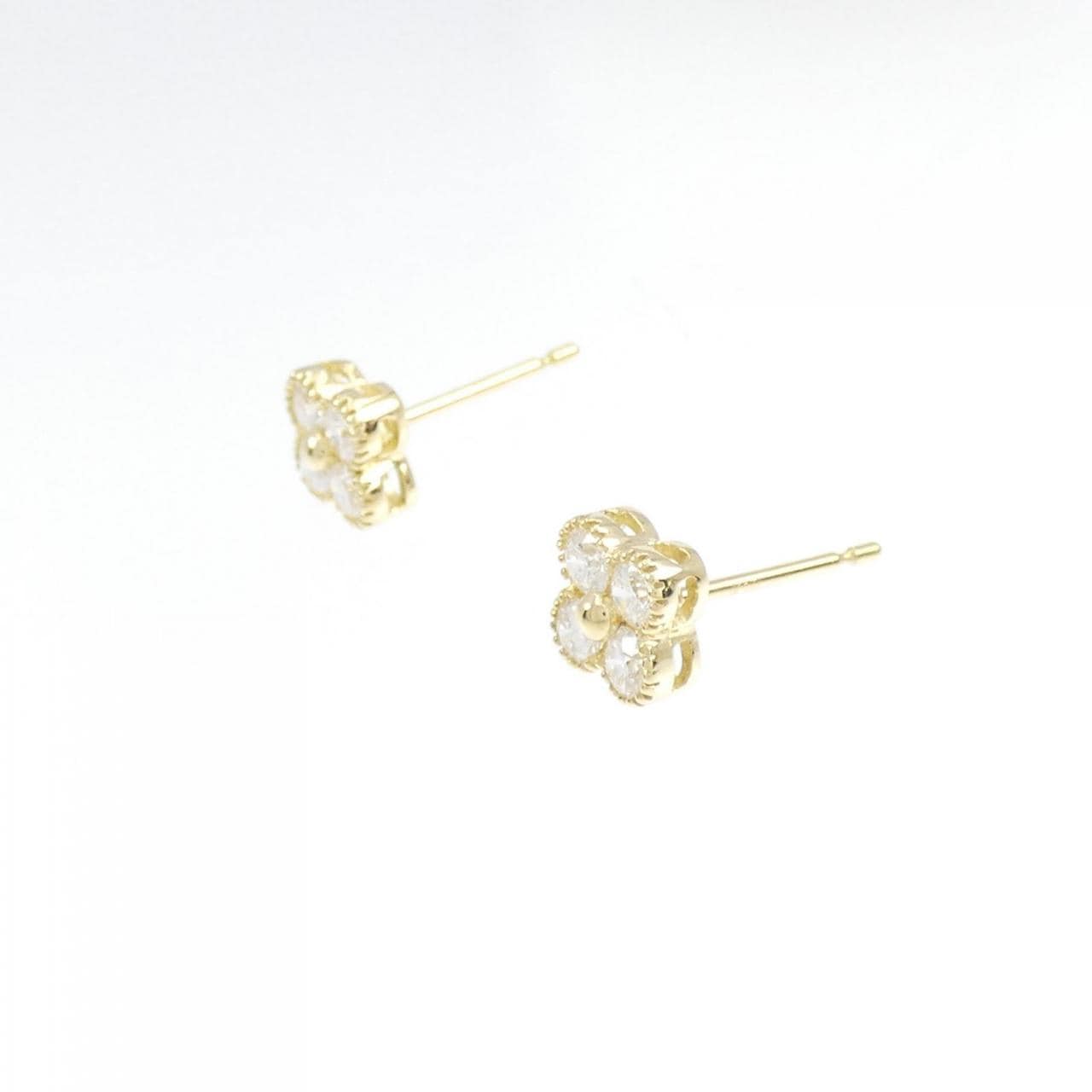 [BRAND NEW] K18YG flower Diamond earrings 0.506CT