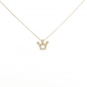 K18YG クラウン ダイヤモンド ネックレス 0.08CT
