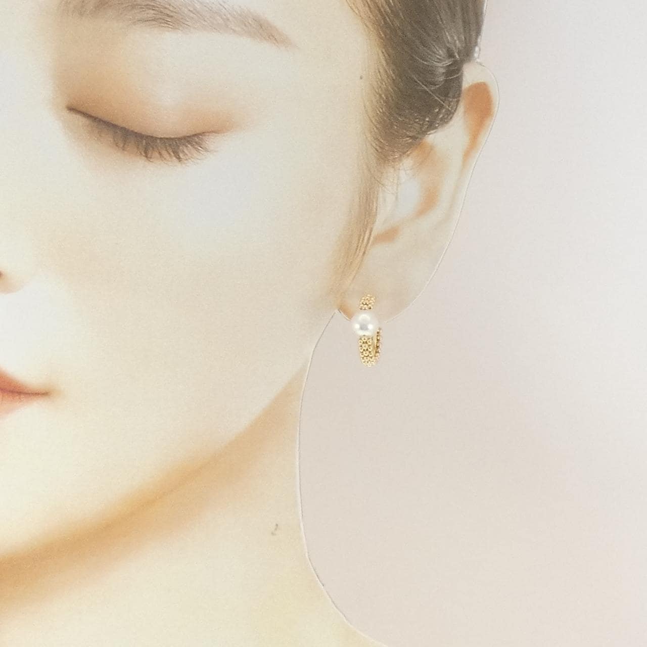 K18YG アコヤパール ピアス 6.9mm